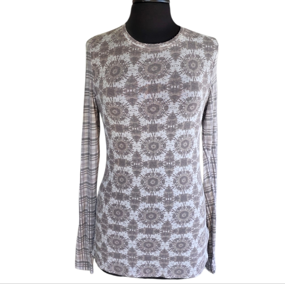 Y2K BCBGMaxAzria XL Ultra Soft Stretchy Taupe Long Sleeve Top Viscose
